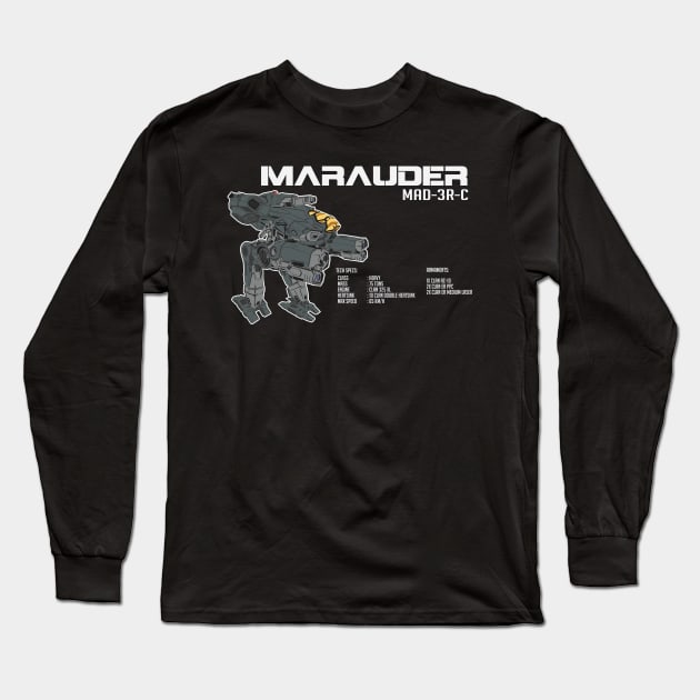 Marauder MAD-3R Ver 2 (dark) Long Sleeve T-Shirt by Emu Emu Ji